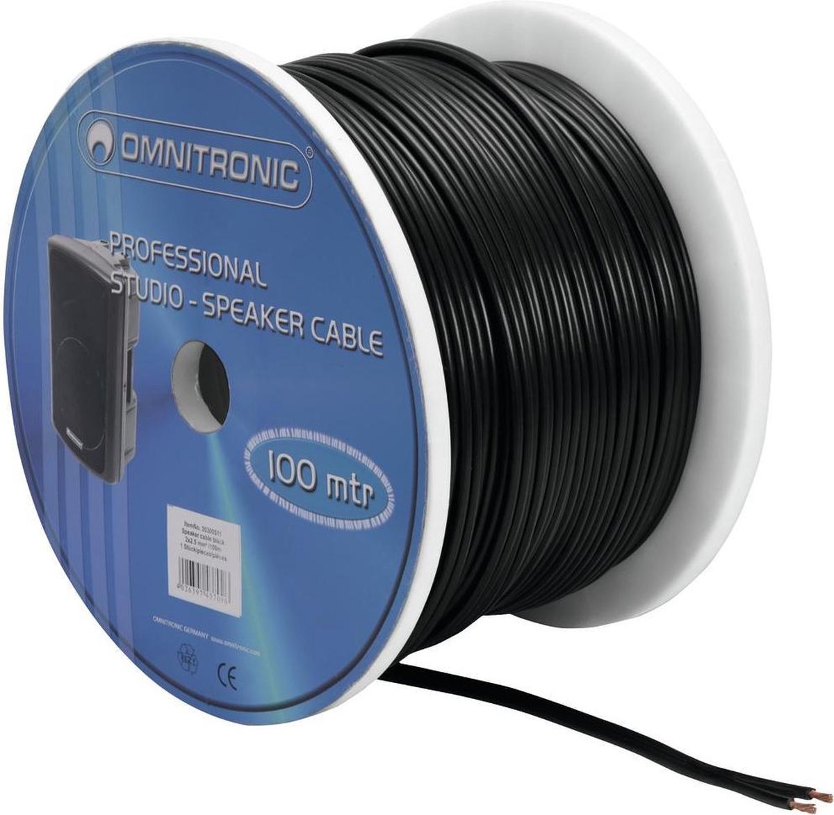 OMNITRONIC speakerkabel 2x2.5 100m bk