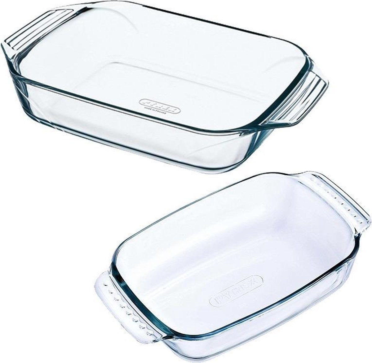 2x Glazen ovenschaal 0