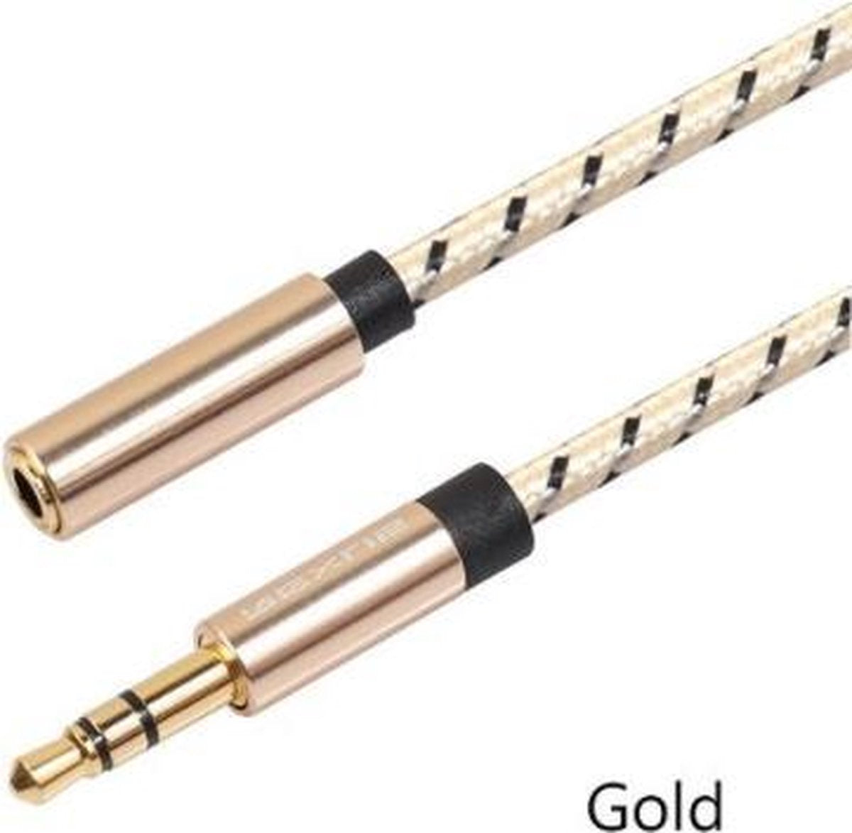 3.5mm audio verlengkabel goud (1 meter) | Aux - Mini Jack