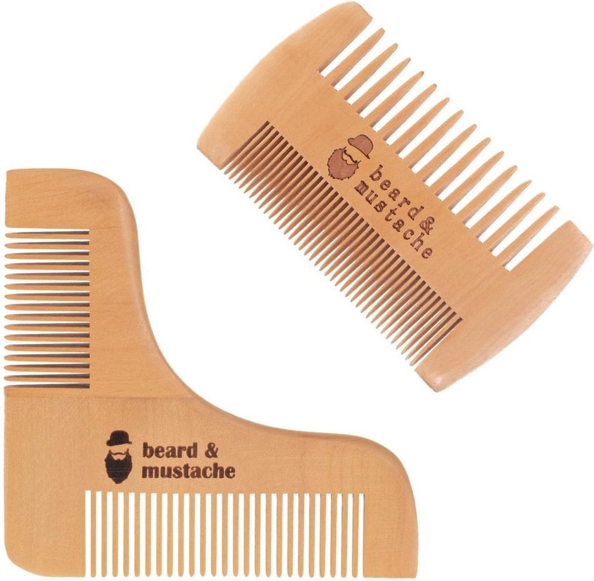 Houten Baard en Snor Kam Verzorging set - Anti Statisch