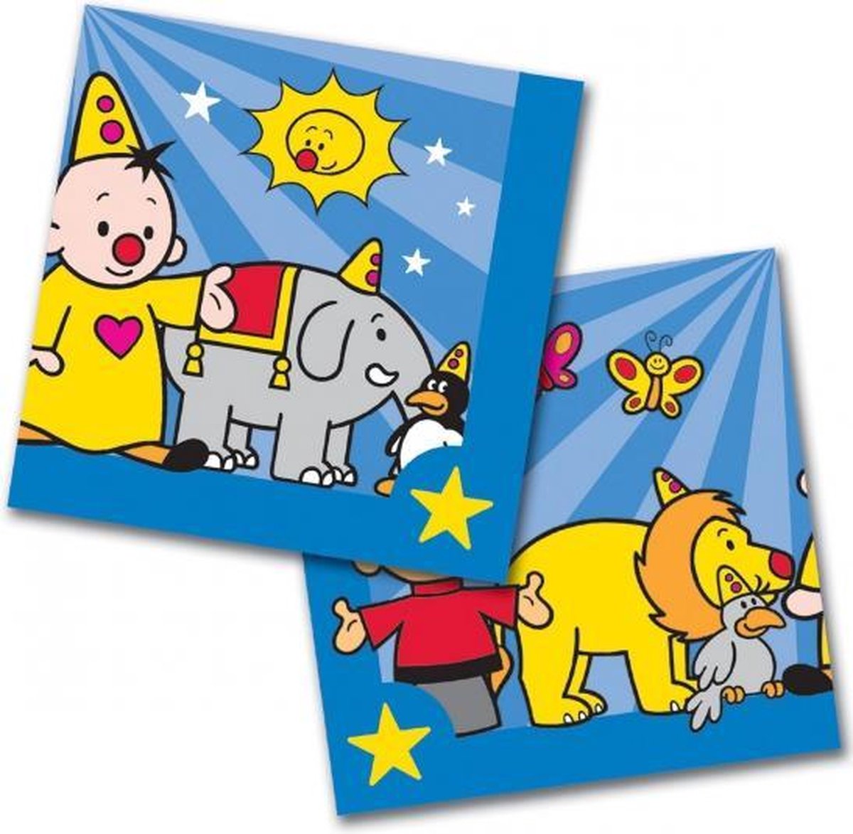 60x Bumba themafeest servetten blauw 33 x 33 cm papier - Kinderfeestje papieren wegwerp tafeldecoraties