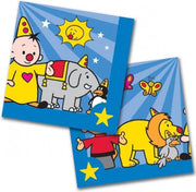 60x Bumba themafeest servetten blauw 33 x 33 cm papier - Kinderfeestje papieren wegwerp tafeldecoraties