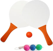 Houten beachball set oranje met extra balletjes - Strandspelletjes