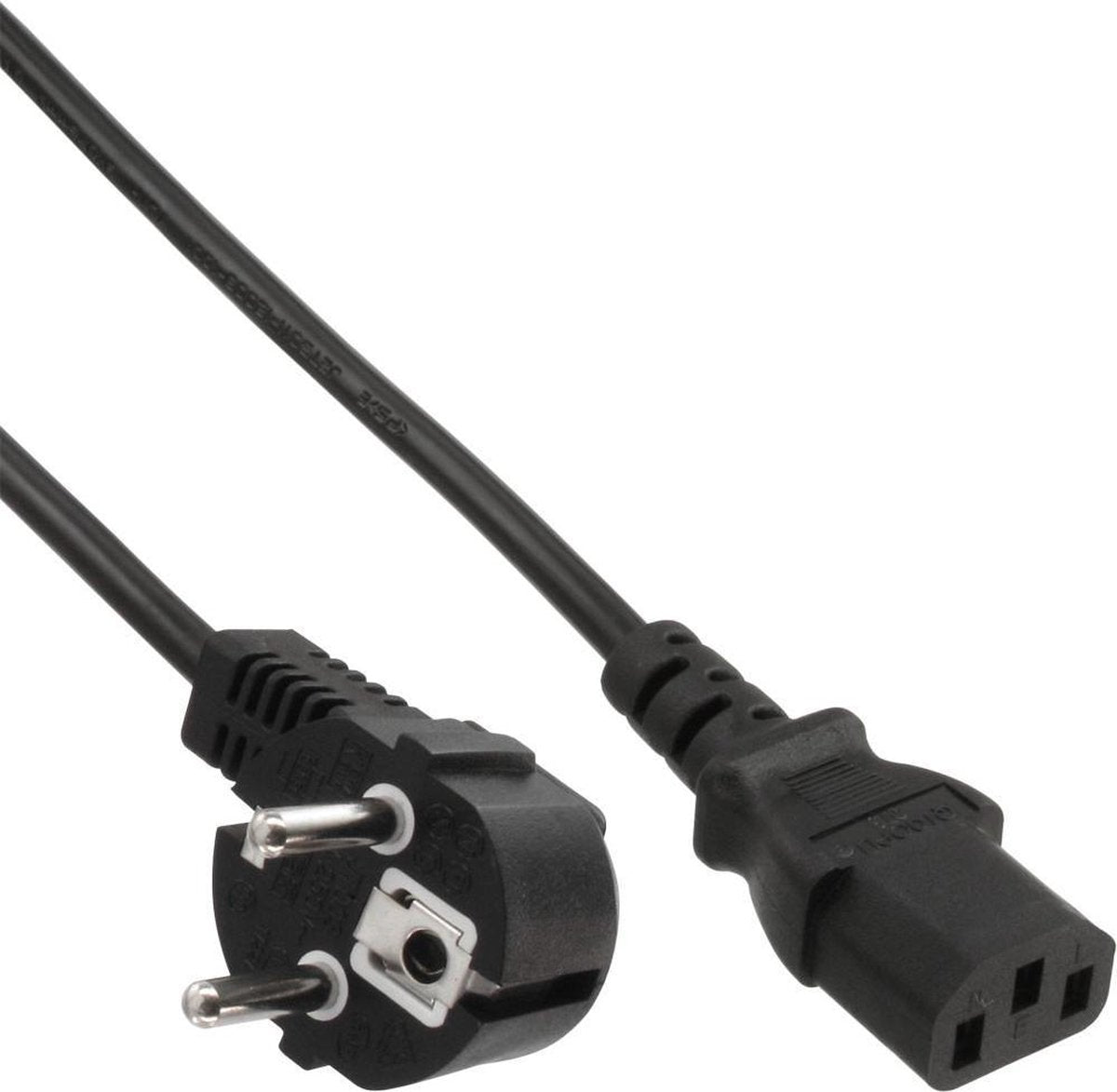 Cablexpert Apparaatsnoer met rechte C13 plug en haakse stekker - 3x 0