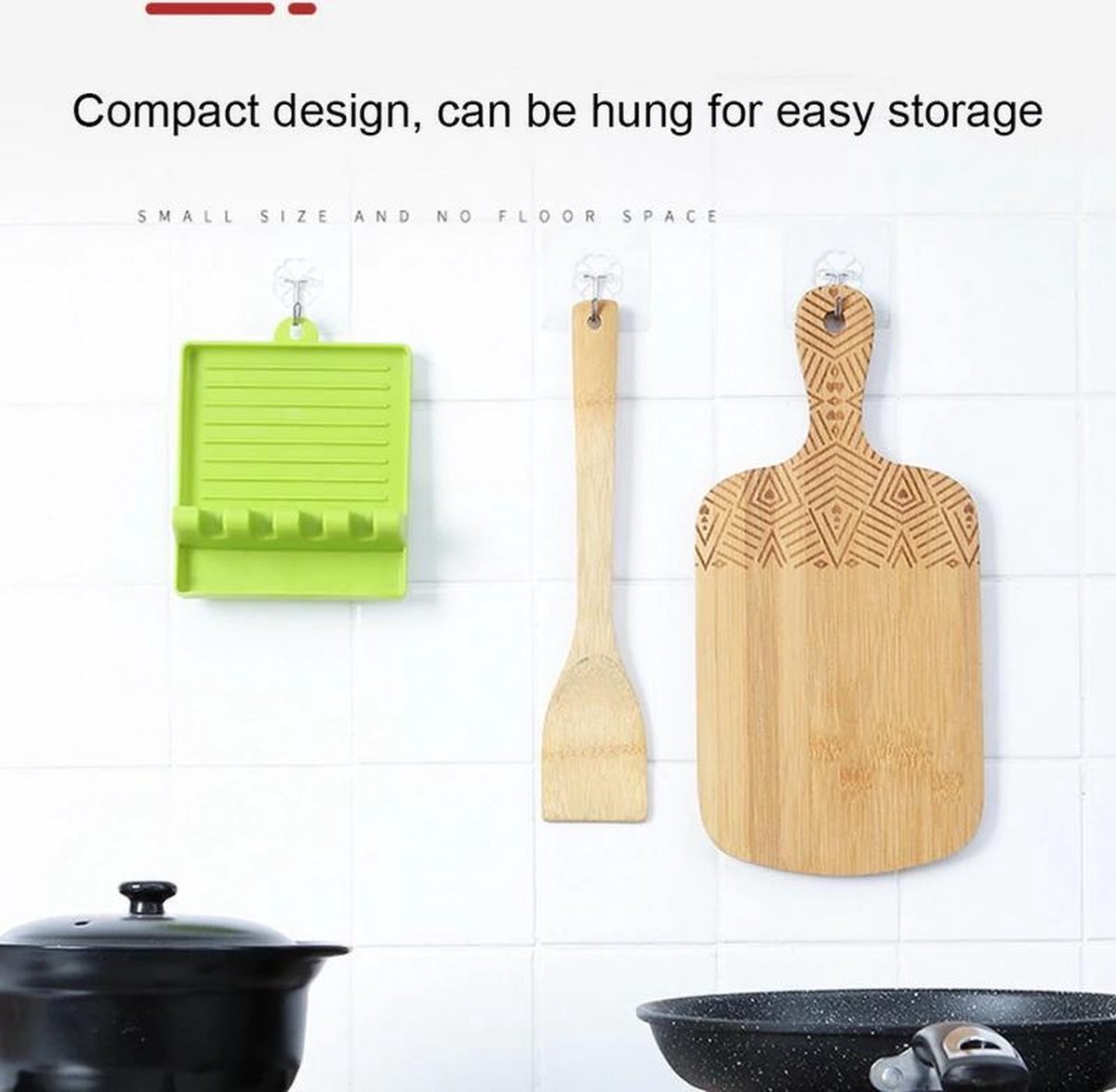 Lepelhouder Aanrecht - Grijs - Spatelhouder - Lepelhouder - Lepelhouder Keuken - Lepellegger - Pannendekselhouder - Lepelhouder - Keukengerei - Spatel Houder - Lepel Mat - Keuken Accessoires