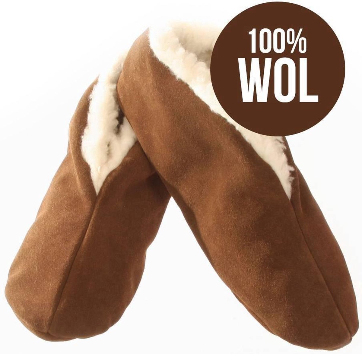 Spaanse sloffen - 100% wollen voering - Bruin - Maat 36