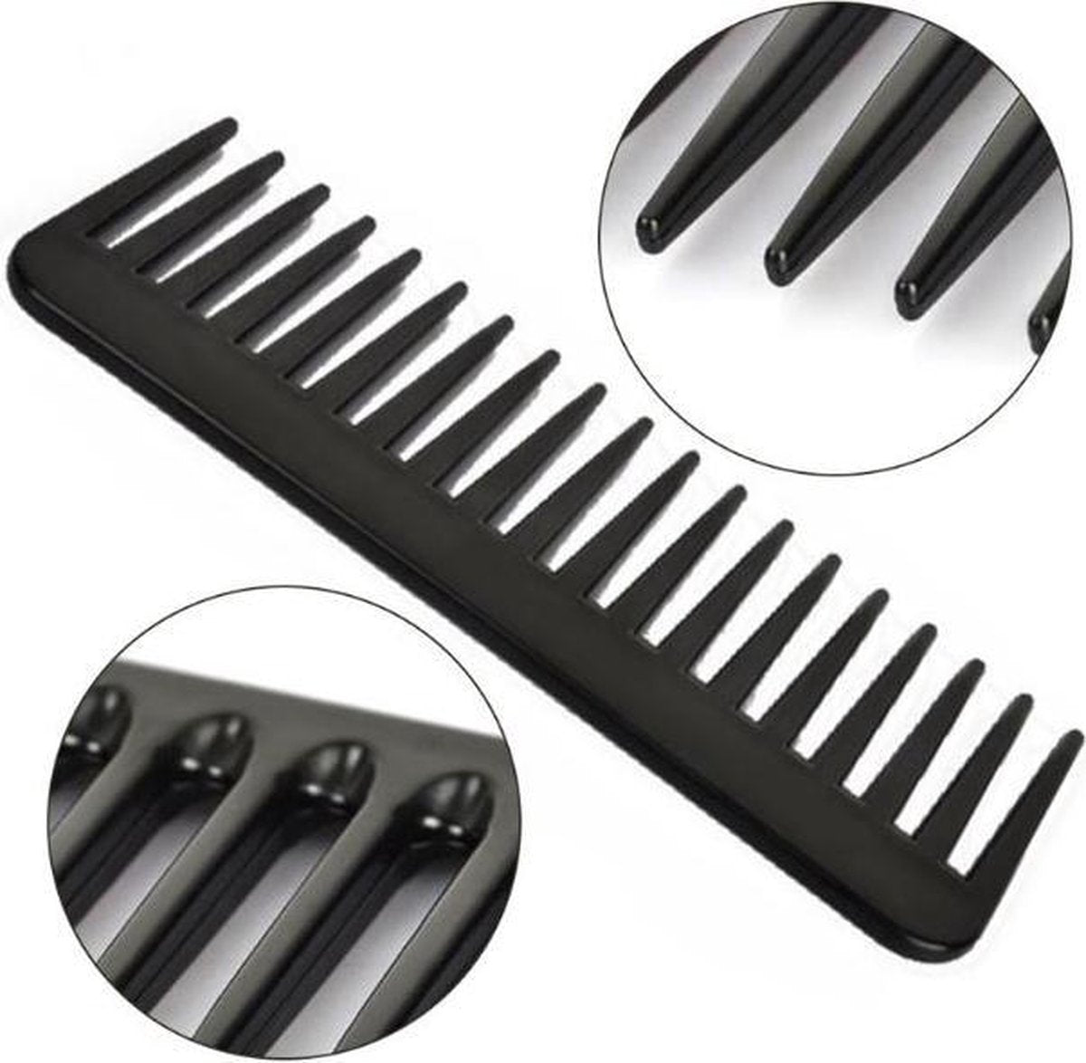 Brede Kam 19 Tanden|Styling Tool |Wide Tooth Comb|Kapper Kam|Haar Kam|Haar Accessoire|Cabantis|Zwart