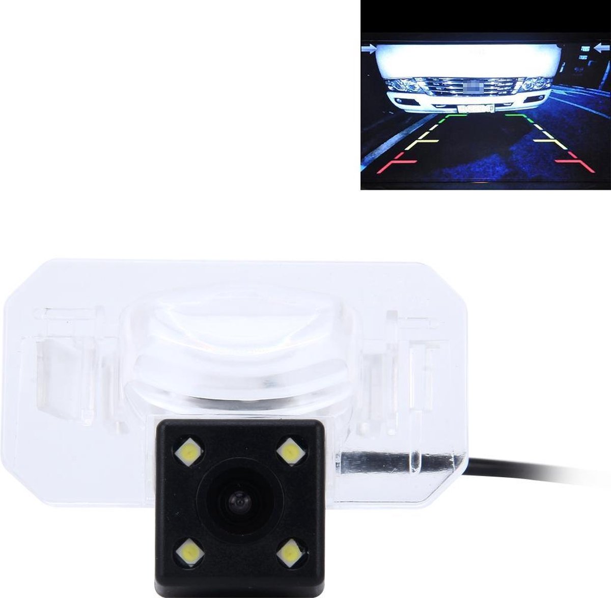 656x492 effectieve pixel NTSC 60Hz CMOS II waterdichte auto achteruitrijcamera achteruitrijcamera met 4 LED-lampen