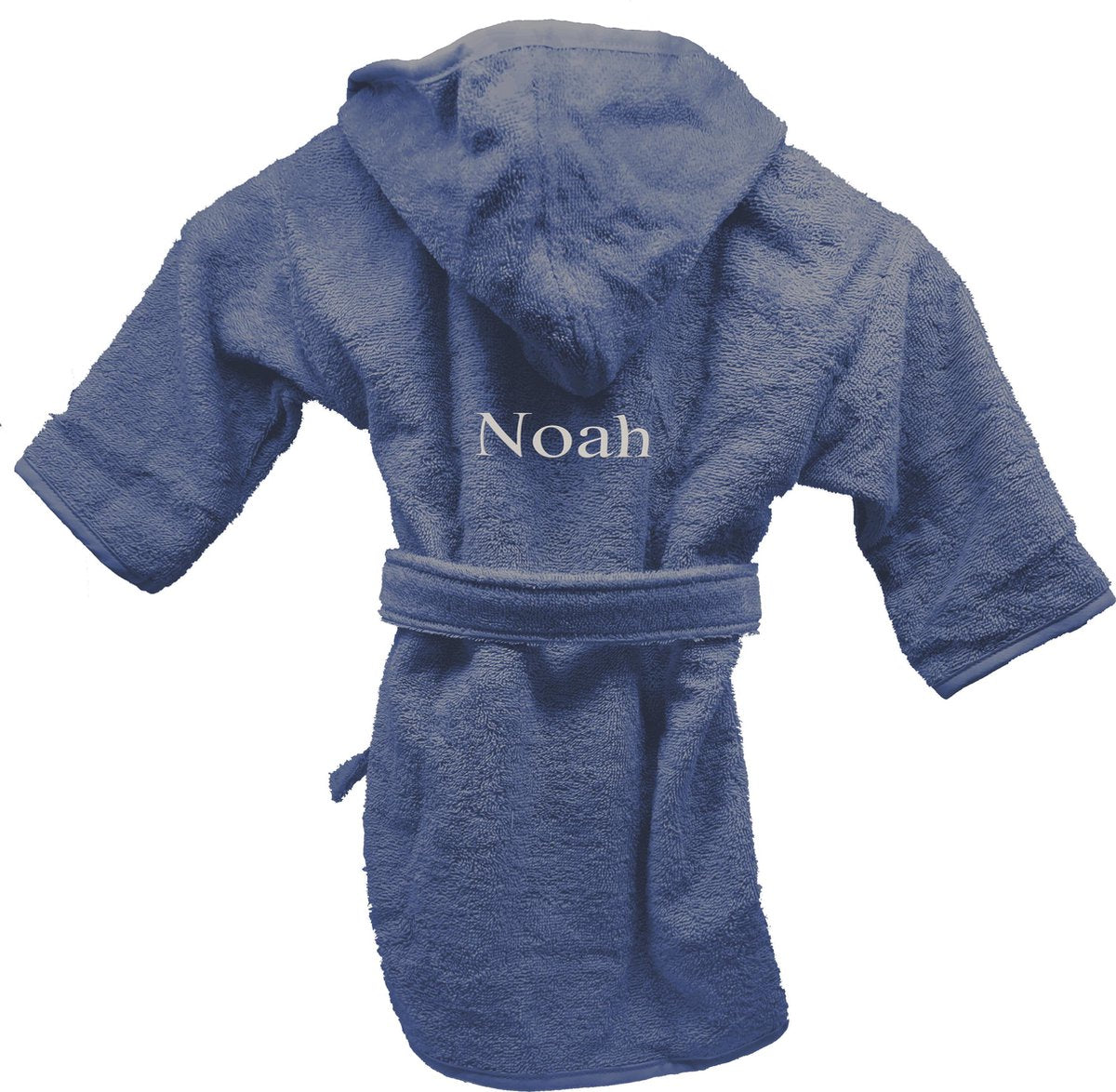 Badjas uni line 4-6jr - silk blue - met GRATIS geborduurde naam