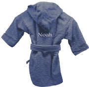 Badjas uni line 4-6jr - silk blue - met GRATIS geborduurde naam