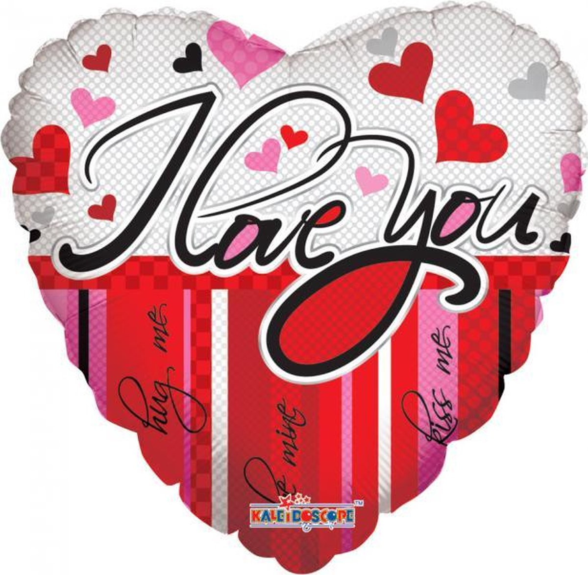 Helium Ballon Hart I Love You Hug Me 45cm leeg