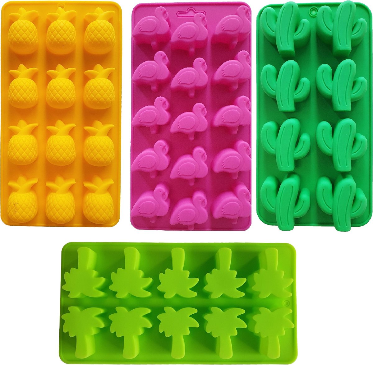 Siliconen set tropische ijsblokjes mal - Chocoladevorm  - Fondant - Bonbonvorm - Rolfondant