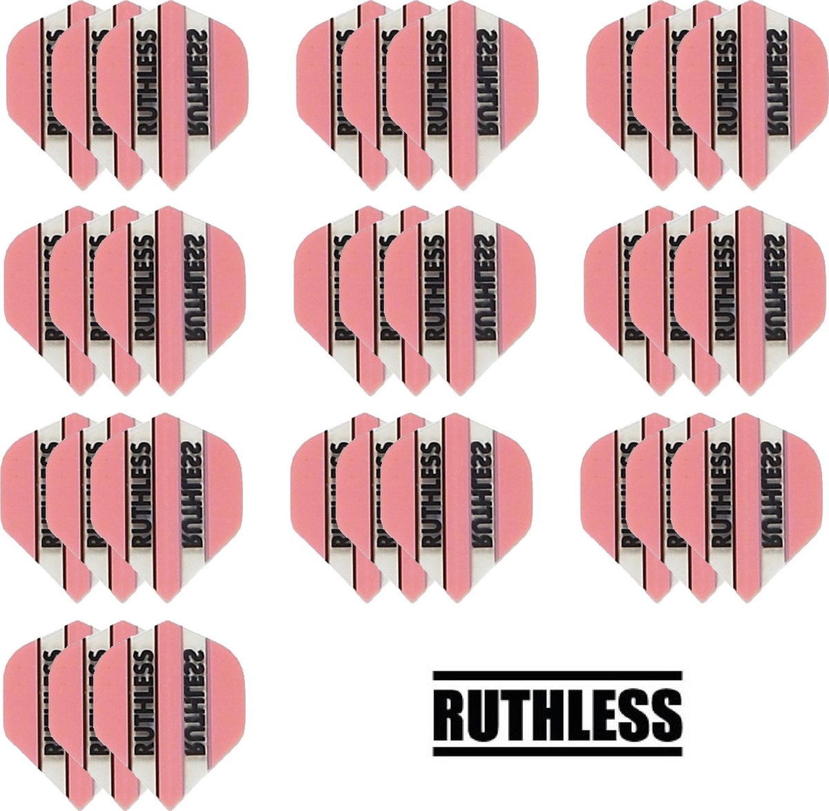 deDartshop 10 Sets (30 stuks) Ruthless flights Multipack - Roze Paneel - darts flights