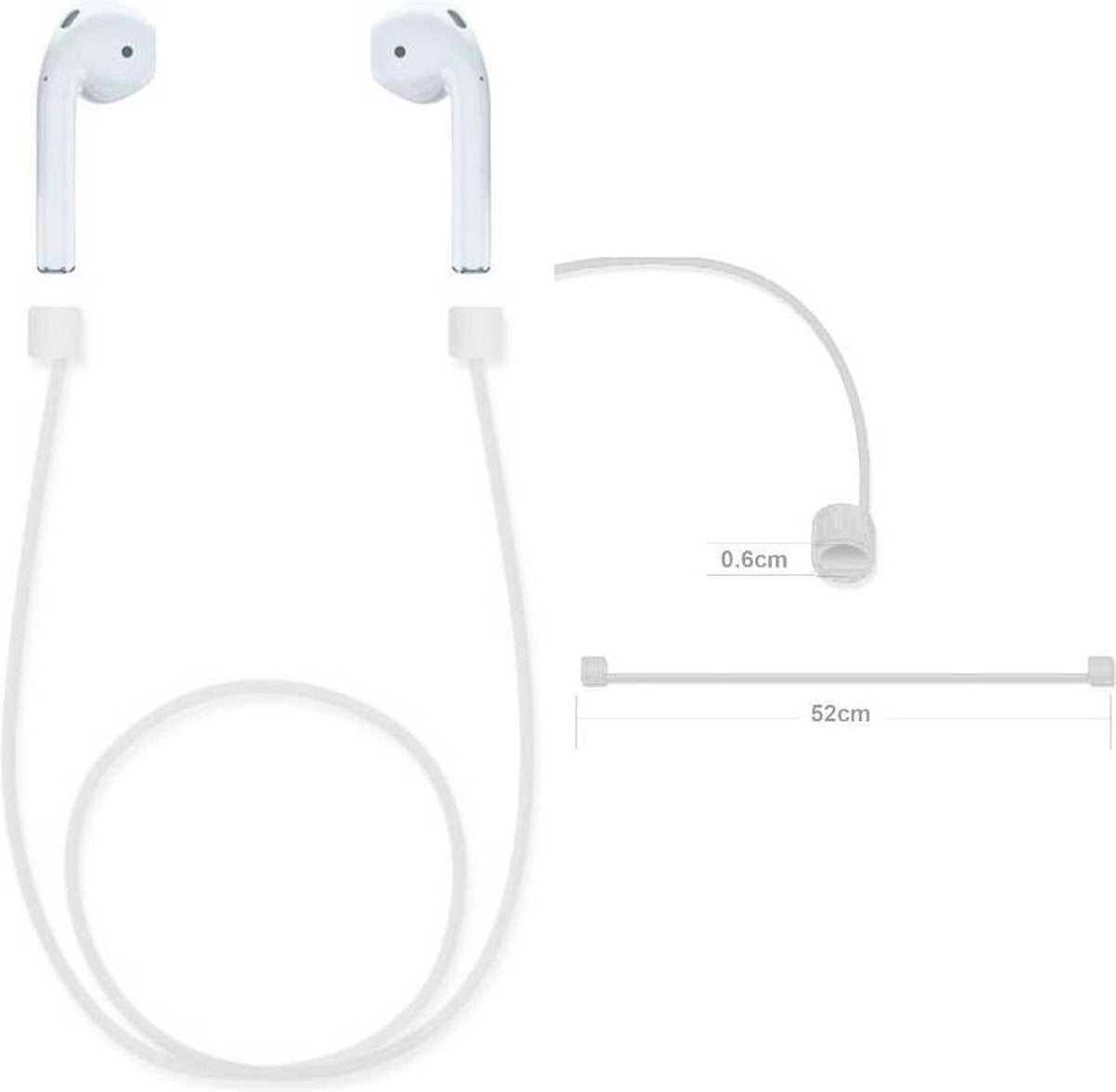 Colorfone PREMIUM Headset Strap / TPU / Voor AirPods Wit