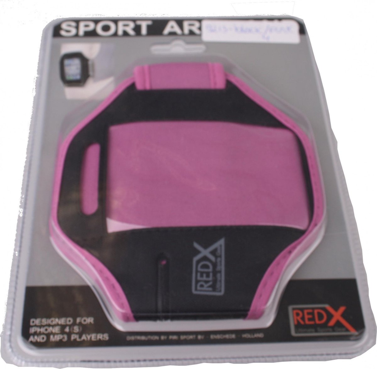 Red-x Iphone 4 Armband Zwart/roze