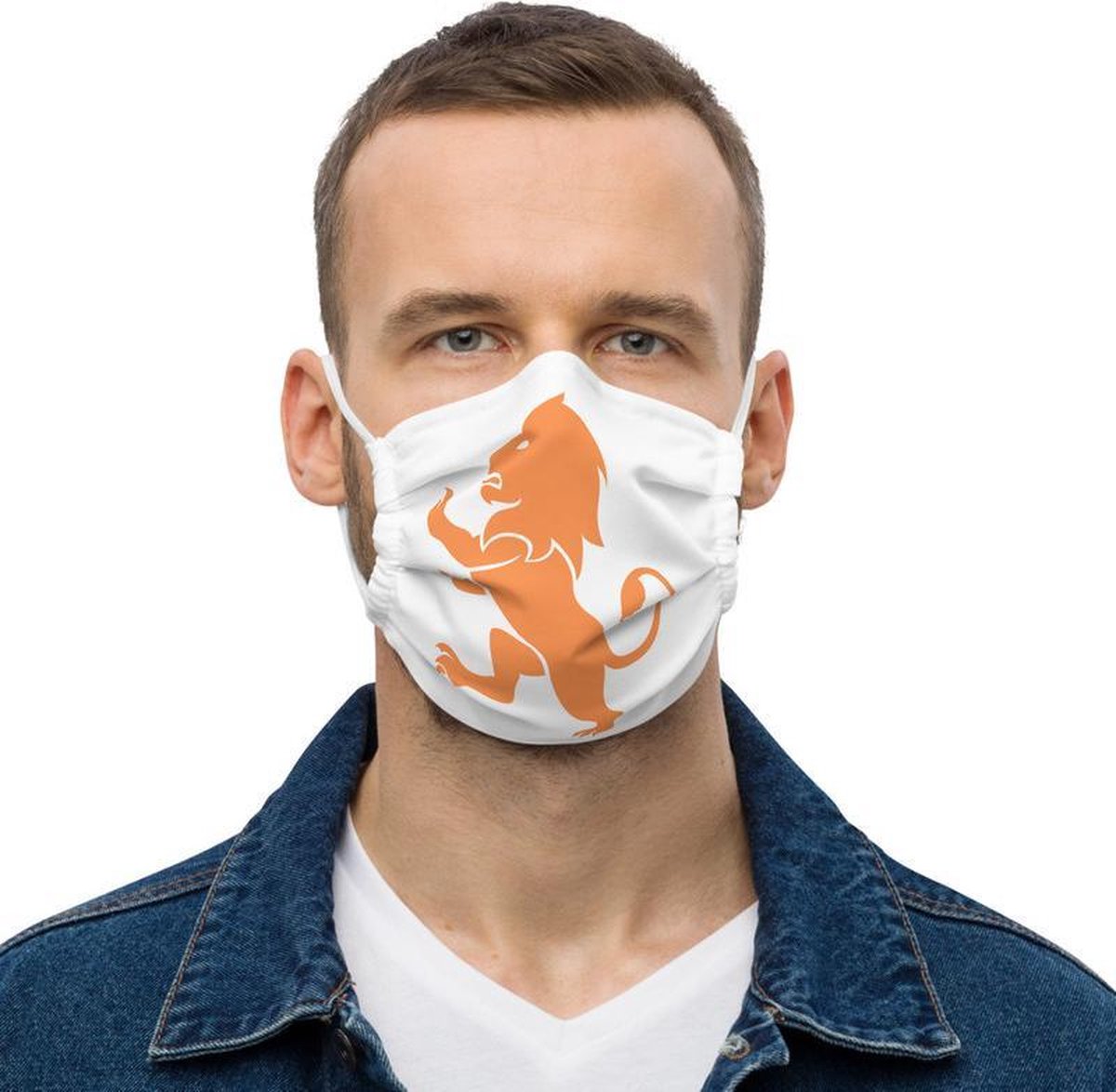 EK 2021 Wasbaar Mondkapje - Nederland - Oranje - Leeuw - Stoffen Mondkap