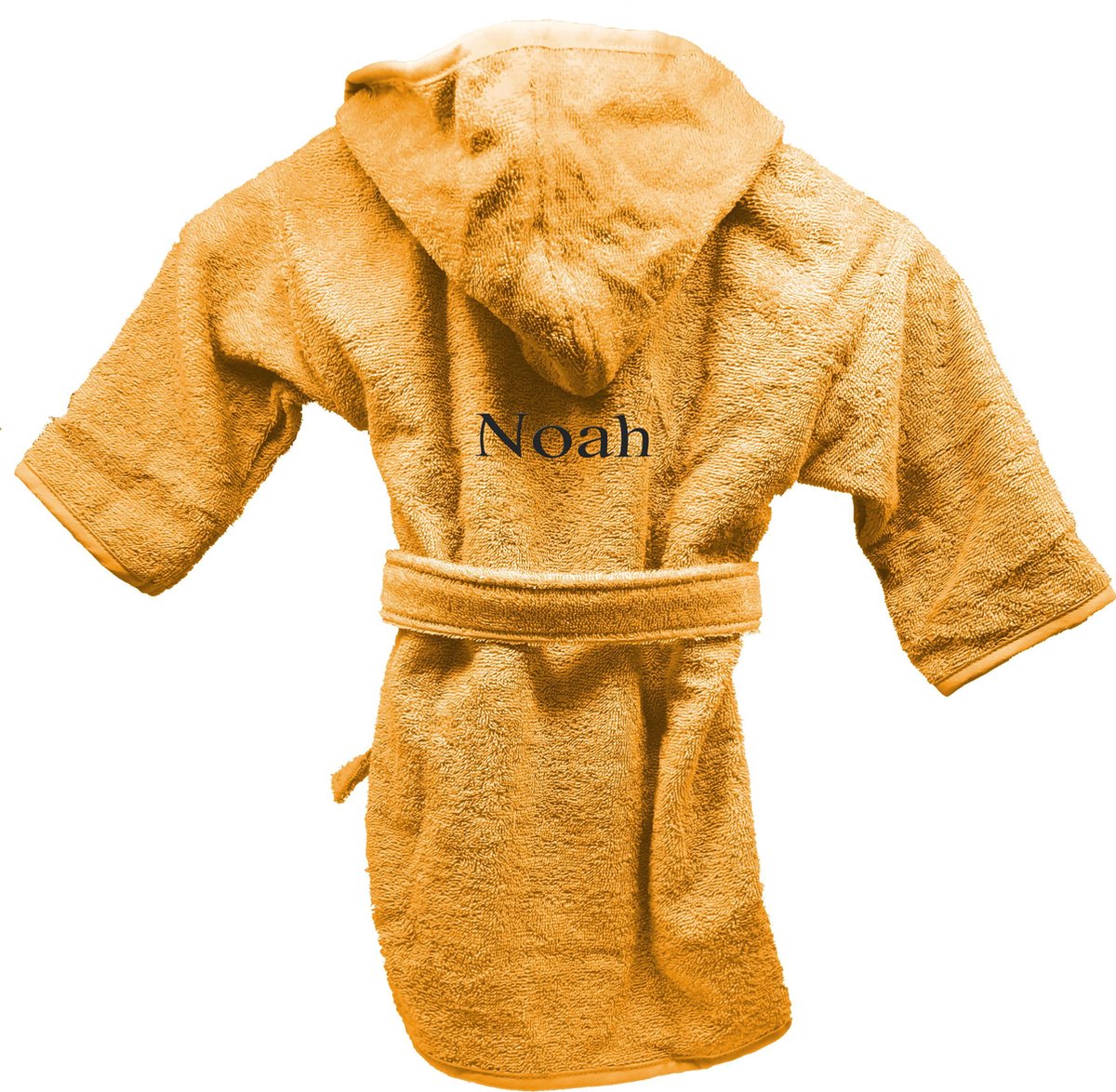 Badjas uni line 6-8jr - ochre - met GRATIS geborduurde naam
