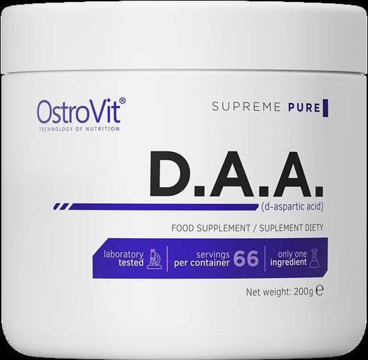Aminozuren - DAA D-asparaginezuur 200g Ostrovit - Neutraal + GRATIS Bulk Shaker 700ml
