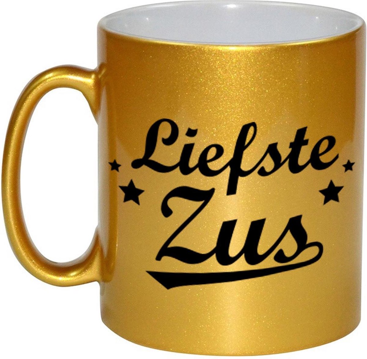 Liefste zus cadeau gouden mok / beker sterren 330 ml