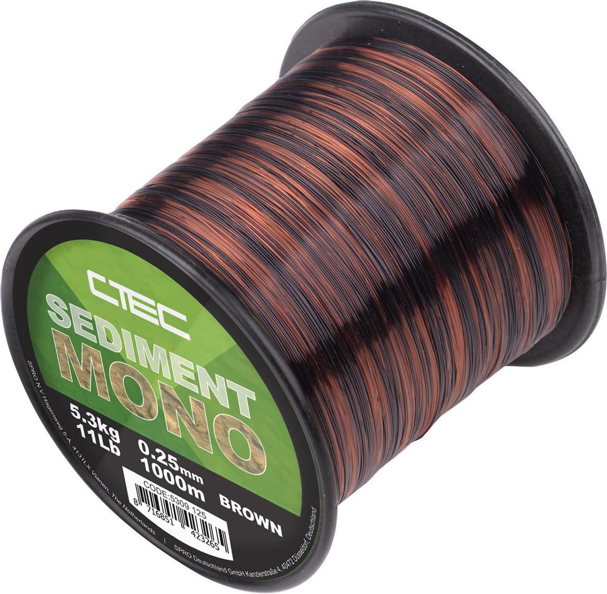 C-Tec | karper vislijn | Bruin-zwart | 0.35 mm | 9.3 kg | 1000 meter