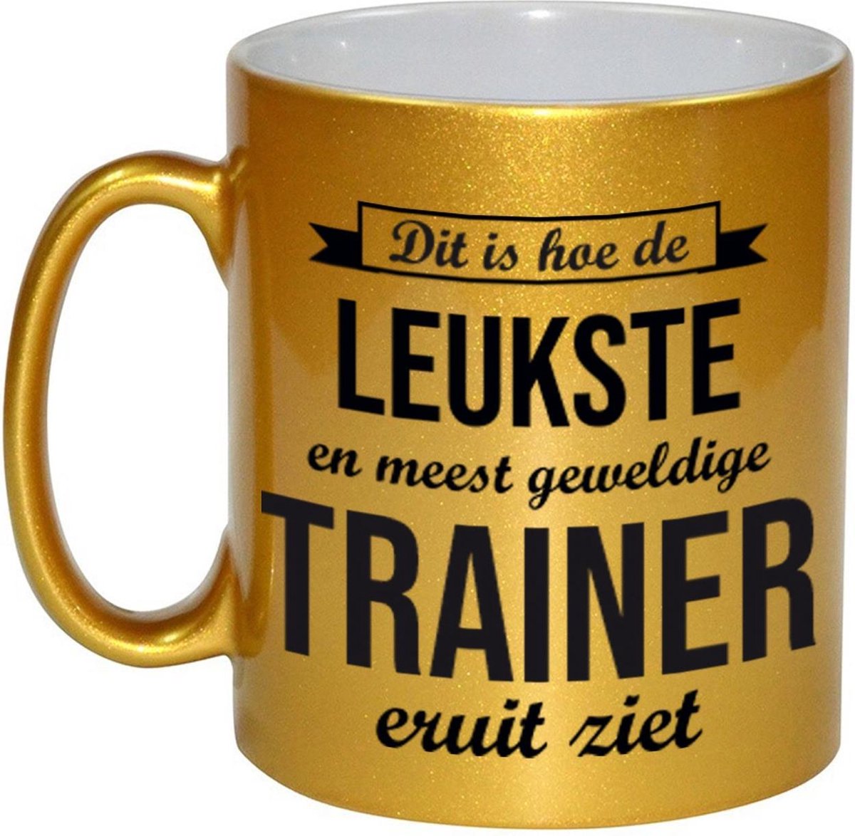Gouden leukste en meest geweldige trainer cadeau koffiemok / theebeker 330 ml