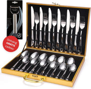 TDR - Roestvrijstalen bestek set -  24 delig  - inclusief koffer - Silver+ gratis cadeau