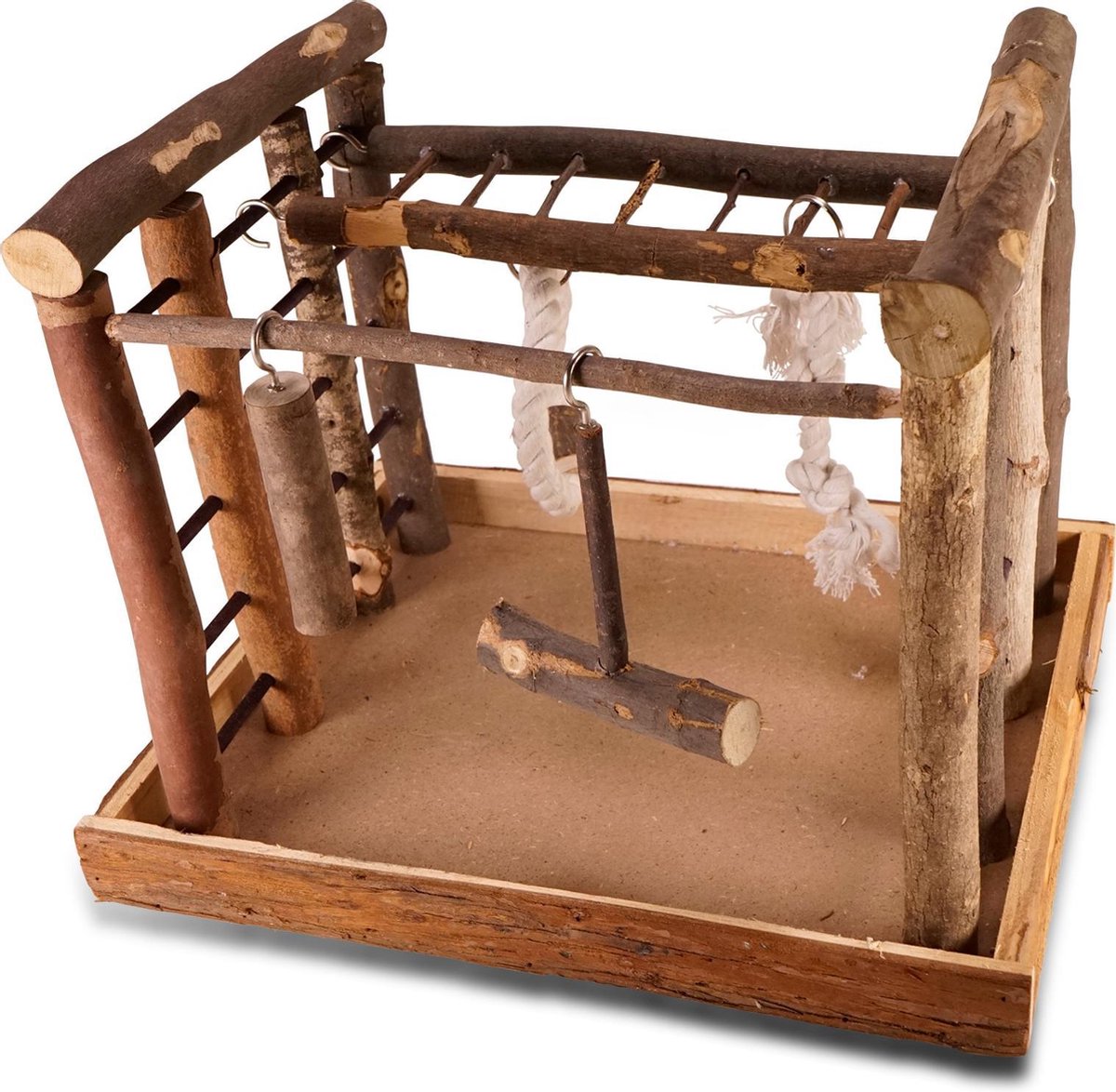 Vogelspeelgrond natuurlijk hout 36x25x29cm L