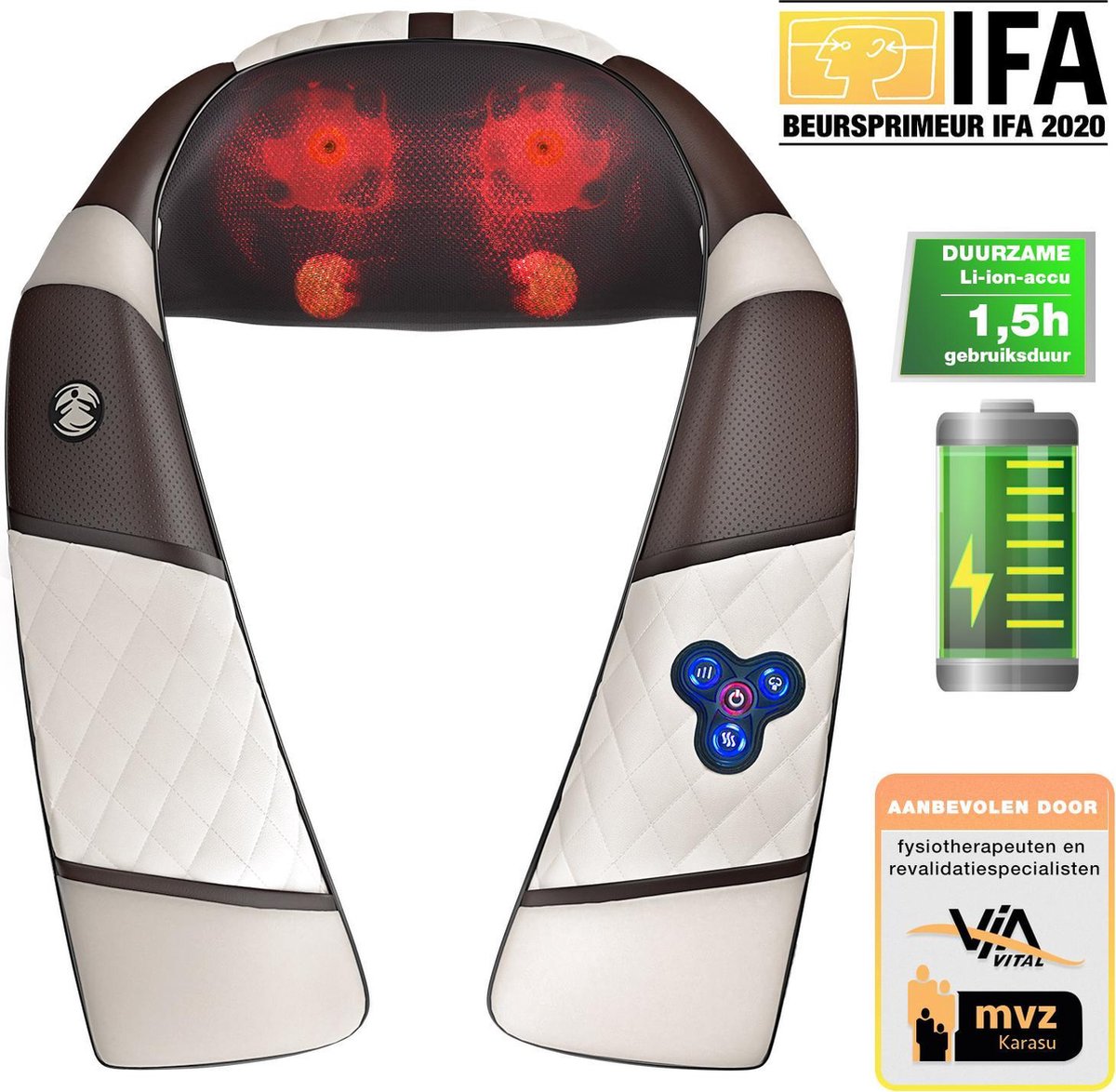 massageapparaat RXM250 - massagekussen - infrarood lamp - Shiatsu - snoerloos