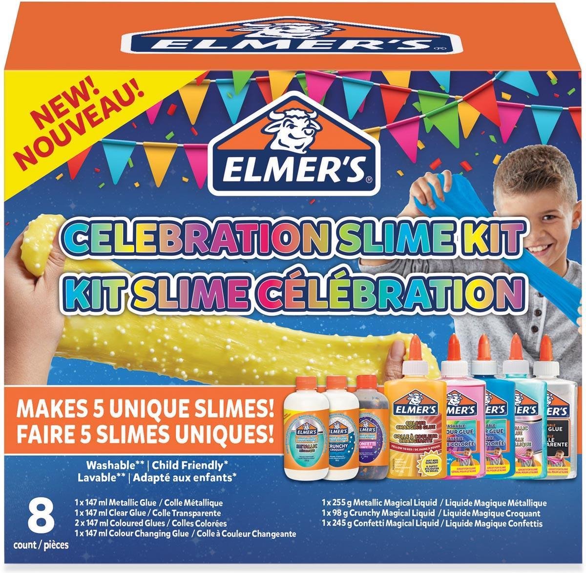 Elmer’s Kinderlijm – Slijmkit – Celebration – 8 verschillende soorten lijm