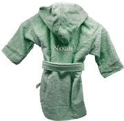 Badjas uni line 0-12mnd - stone green - met GRATIS geborduurde naam