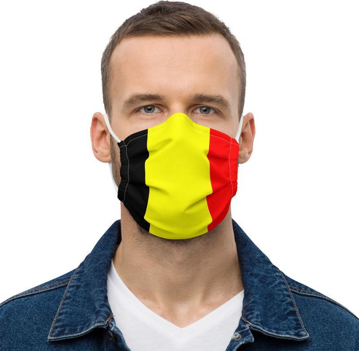 EK 2021 Wasbaar Mondkapje - Belgische Vlag - België - Stoffen Mondkap