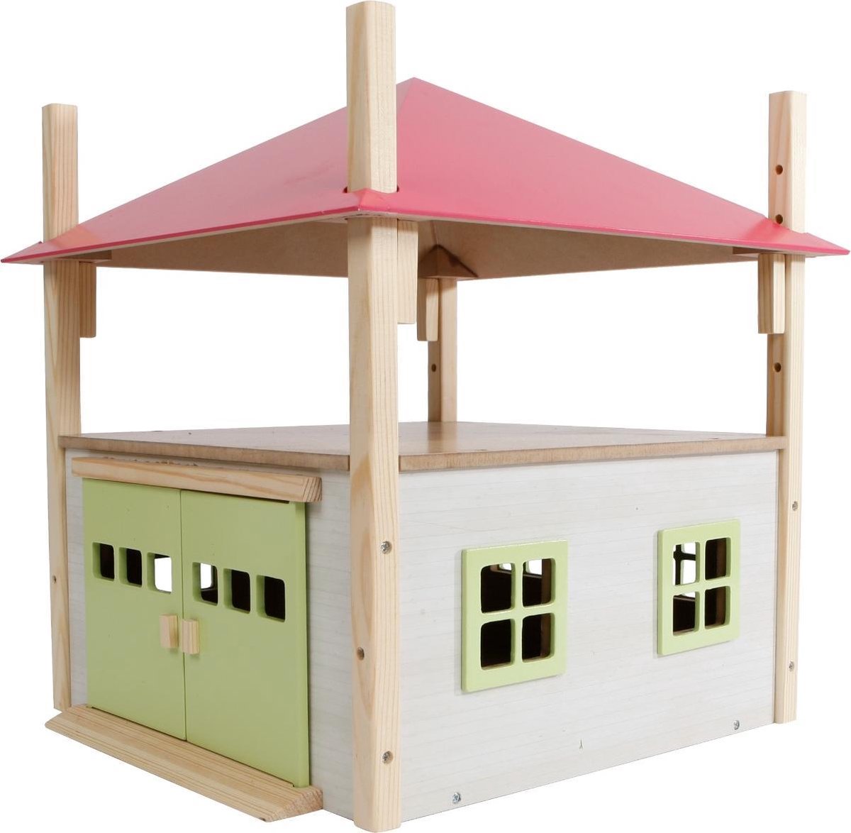 Kids Globe hooiberg hout met berging 1:32 Roze (610085)