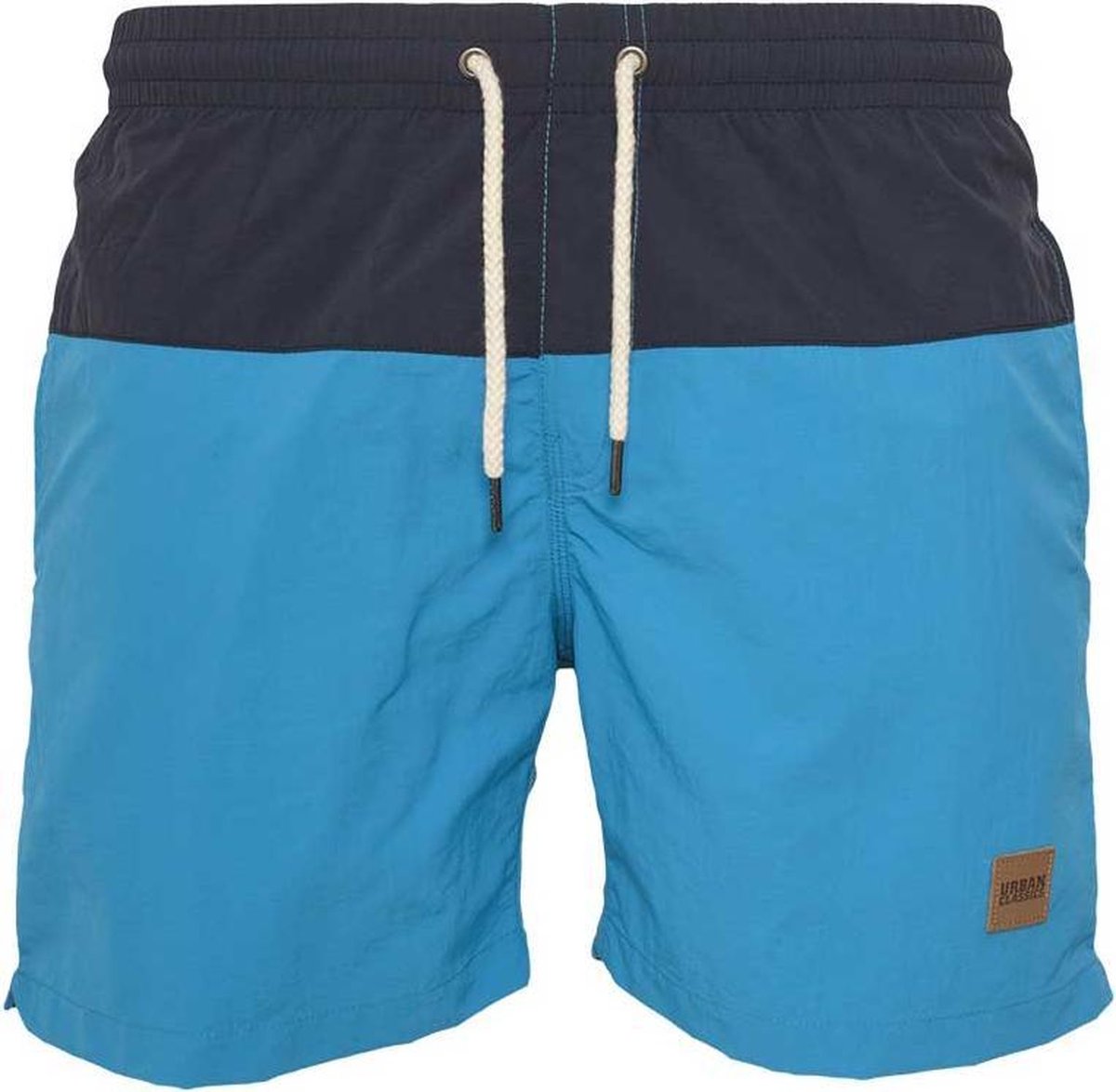 Urban Classics Zwemshorts -M- Block Turquoise/Blauw