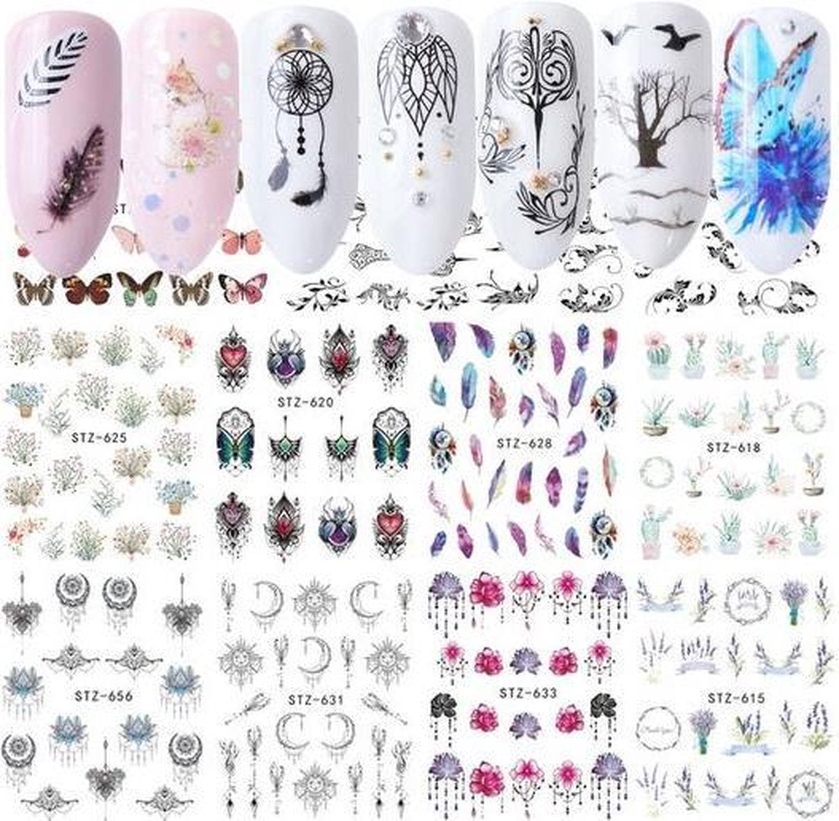 40 velletjes 3d nagelstickers / nail art / diverse motiefjes