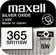 MAXELL 365 / SR1116W zilveroxide knoopcel horlogebatterij 2 (twee) stuks