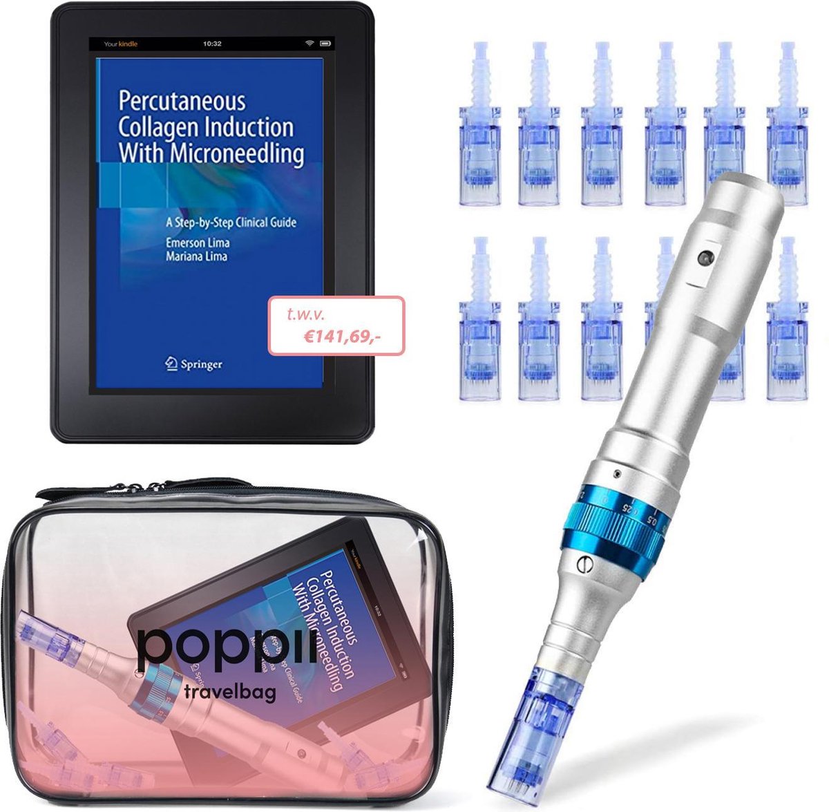 Dr.Pen Draadloze Ultima A6 dermapen voor Microneedling - incl. 2 naald opzetstukken + opbergetui