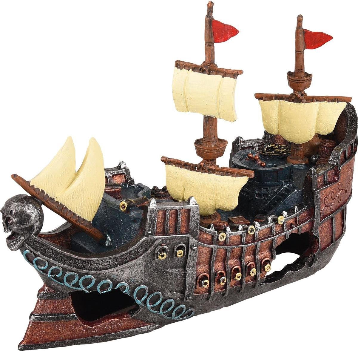 Aquarium Ropa Scheepswrak Piraat - Bruin - 30 x 10.5 x 20 cm