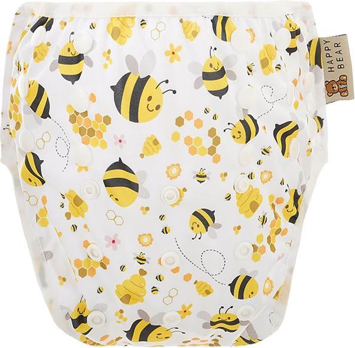 HappyBear - Zwemluier Bijen | 0-3 jaar - Wasbaar - Onesize