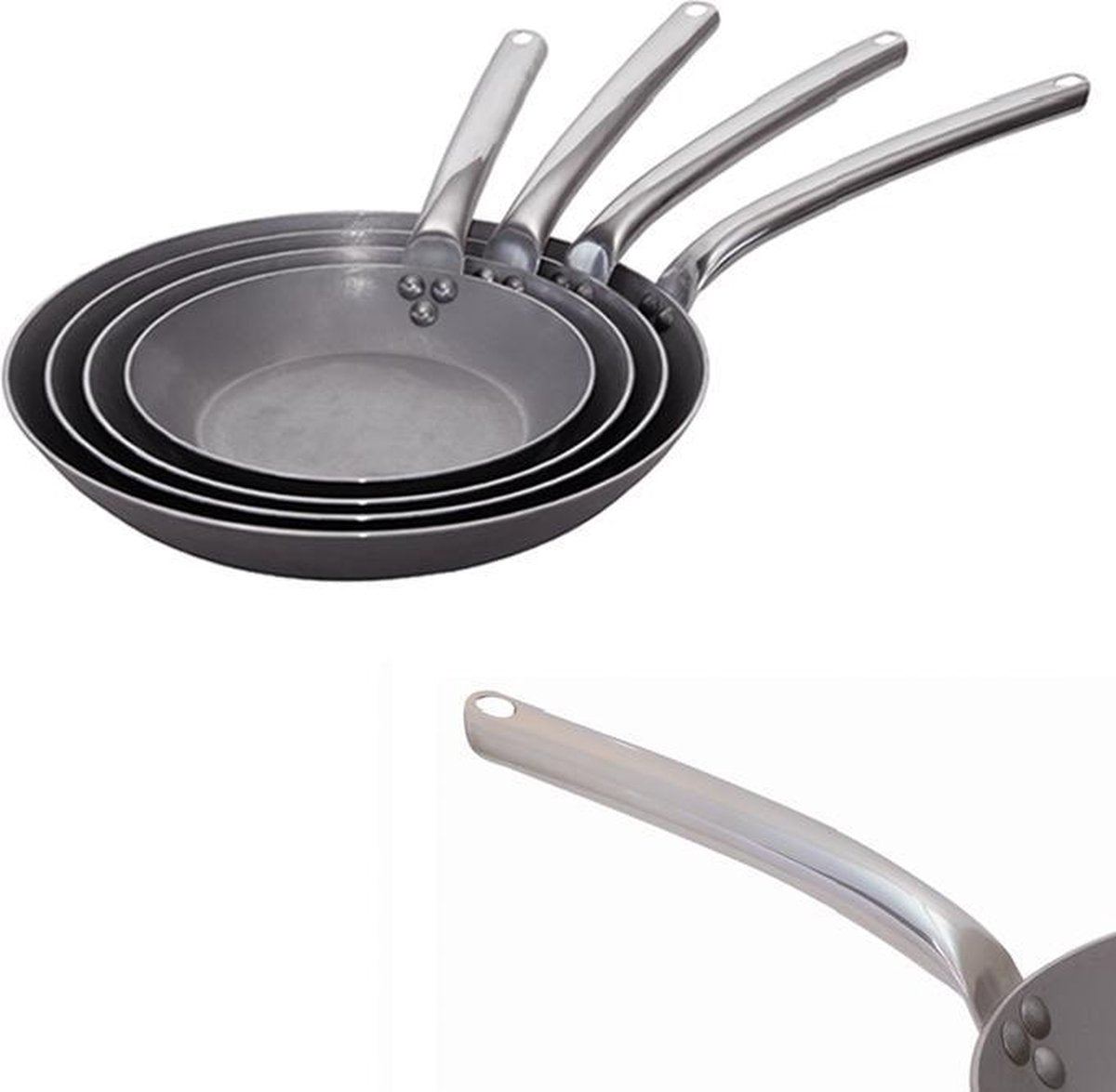 De Buyer Carbone Plus Koekenpan met Rvs Handvat - Ø 20cm - Plaatstaal