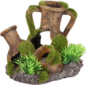 Aquarium decoratie Moza kruiken + plant - 12 x 9 x 10 cm