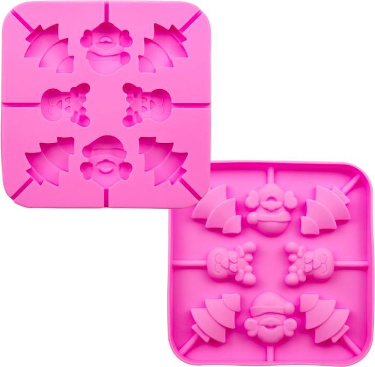ProductGoods - Siliconen Kerst Bakvorm - 8 Stuks - Bakvormen - Siliconen bakvormen - Gratis 8 Stokjes
