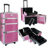 Veronica NAIL-PRODUCTS Makeup trolley 3 in 1 CROCO ROZE