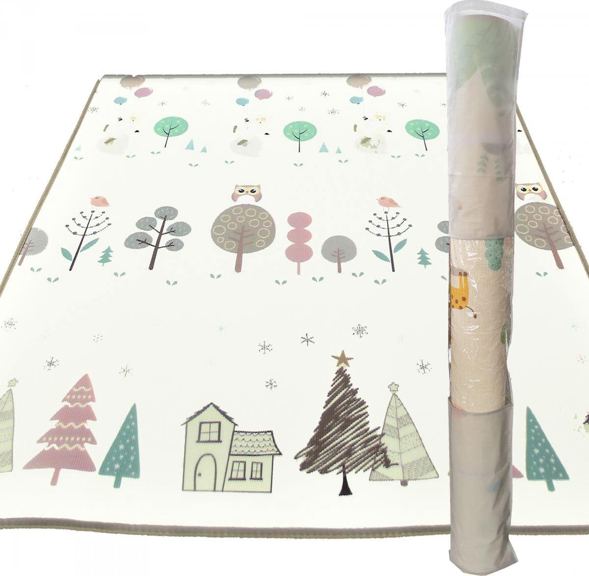 Mamabrum Dubbelzijdig Speelkleed - XXL Speelmat - 1 cm dik - bos en bergen - 180 x 150 cm - Speeltapijt - Baby - Foam