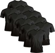 Functioneel Sportshirt - Zwart - Polyester - Maat XXL - 10 stuks