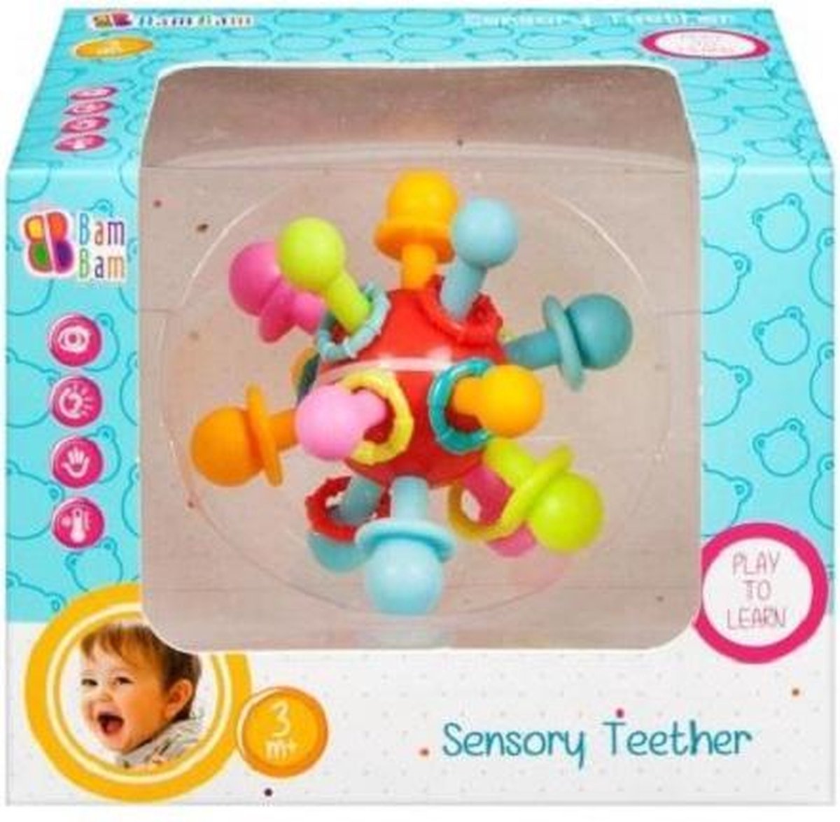 BamBam tanden ontwikkelings speelgoed - Rammelaar Bijtspeelgoed baby / peuter - Multi Color +3m