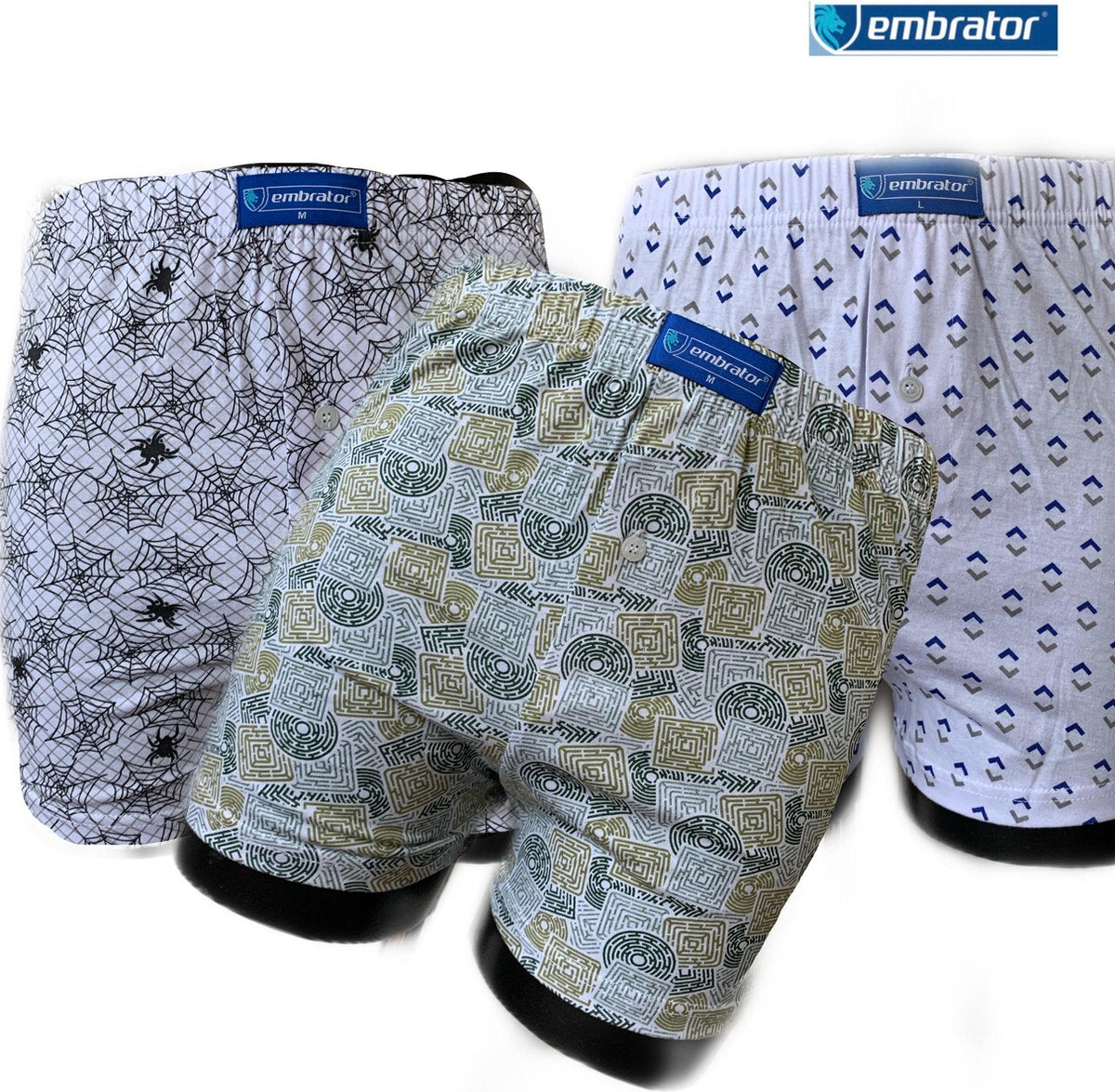 Embrator 3-pack mannen Boxershort Loose Fit katoen maat XXL