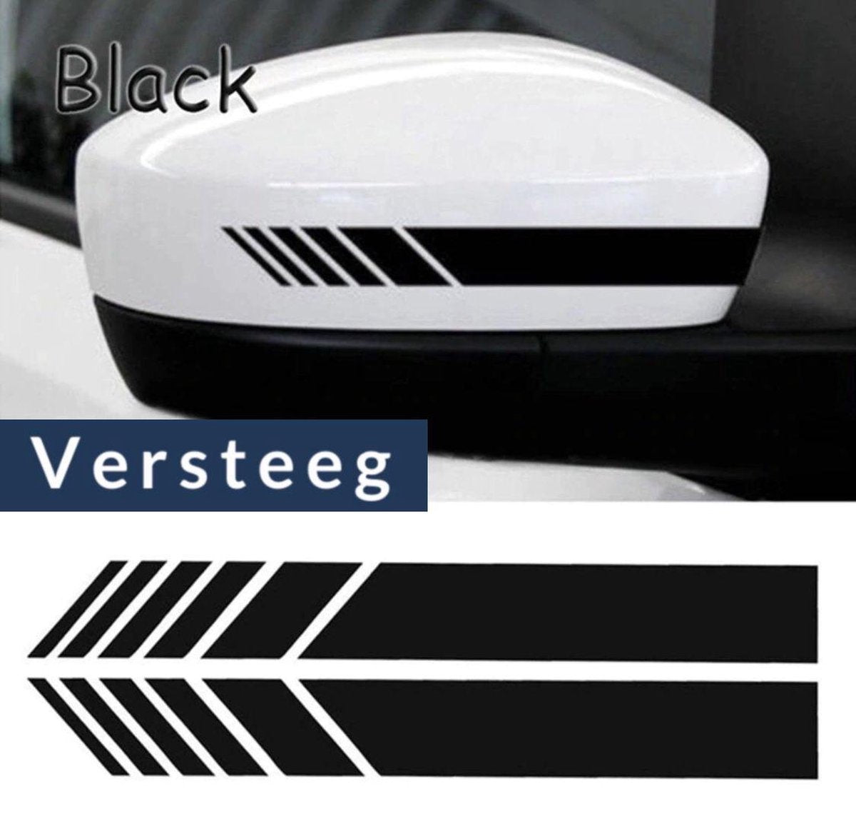 autospiegel stikker van Versteeg® - auto stikker - zwarte stikker