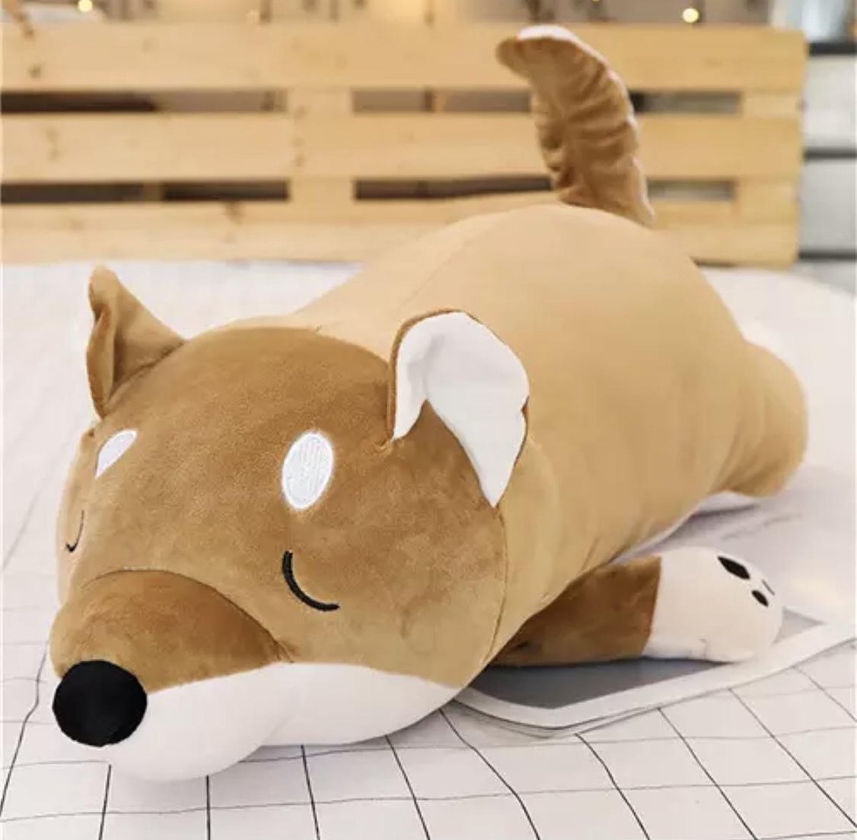 Kenjiro  - Extra zacht  - extra groot - Shiba bruin - soft - 100cm XXL - Knuffel - Hond - Shiba uni - Zacht knuffel - speelgoed