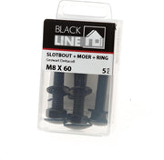 Hoenderdaal Slotbouten zwart m8X60 Verpakt per 5 stuks