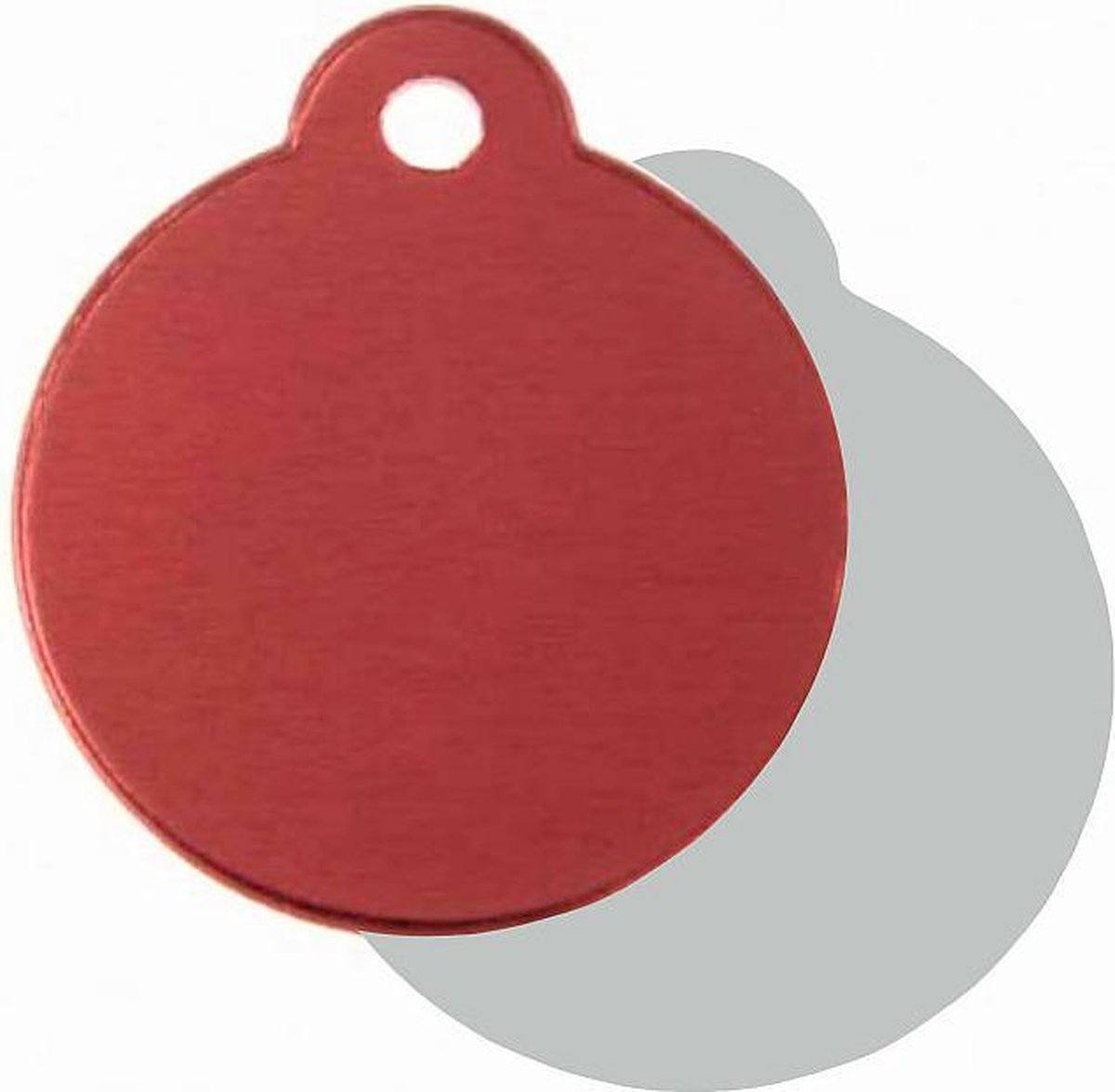 Hondenpenning Rond met lus rood | 2 zijden graveren | Ø 27 mm
